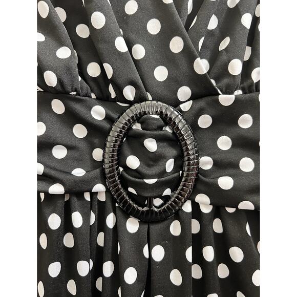 Star Vixen Polka Dot Sleeveless Dress Sz 1X Rockabilly Pin-Up Black White - Picture 4 of 8